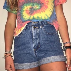high waisted denim shorts